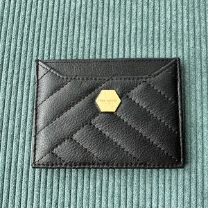 Ted Baker Leather Black Quilted Card Holder